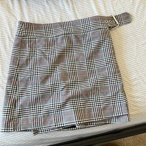 Plaid mini wrap skirt